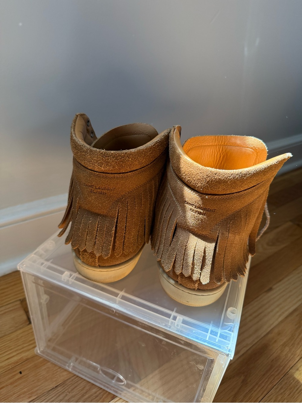 Saint Laurent Tan/Brown High-Top Suede Boots - Picture 4 of 9